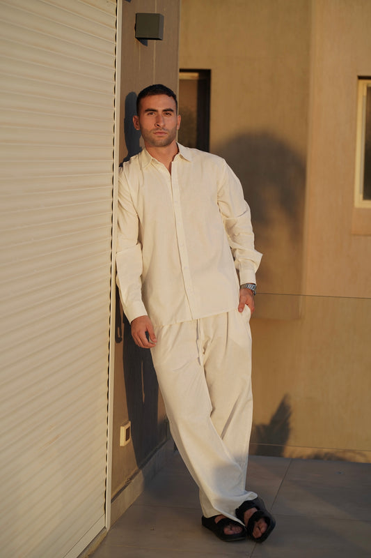 Pure linen off white pants