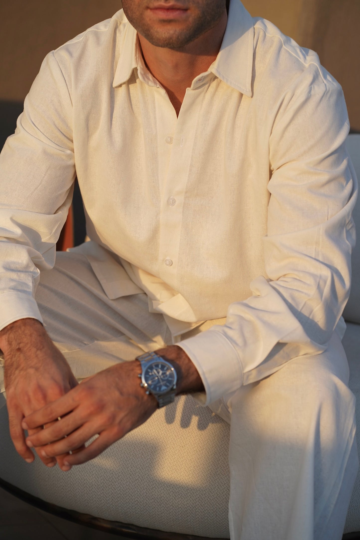 Pure linen off white shirt