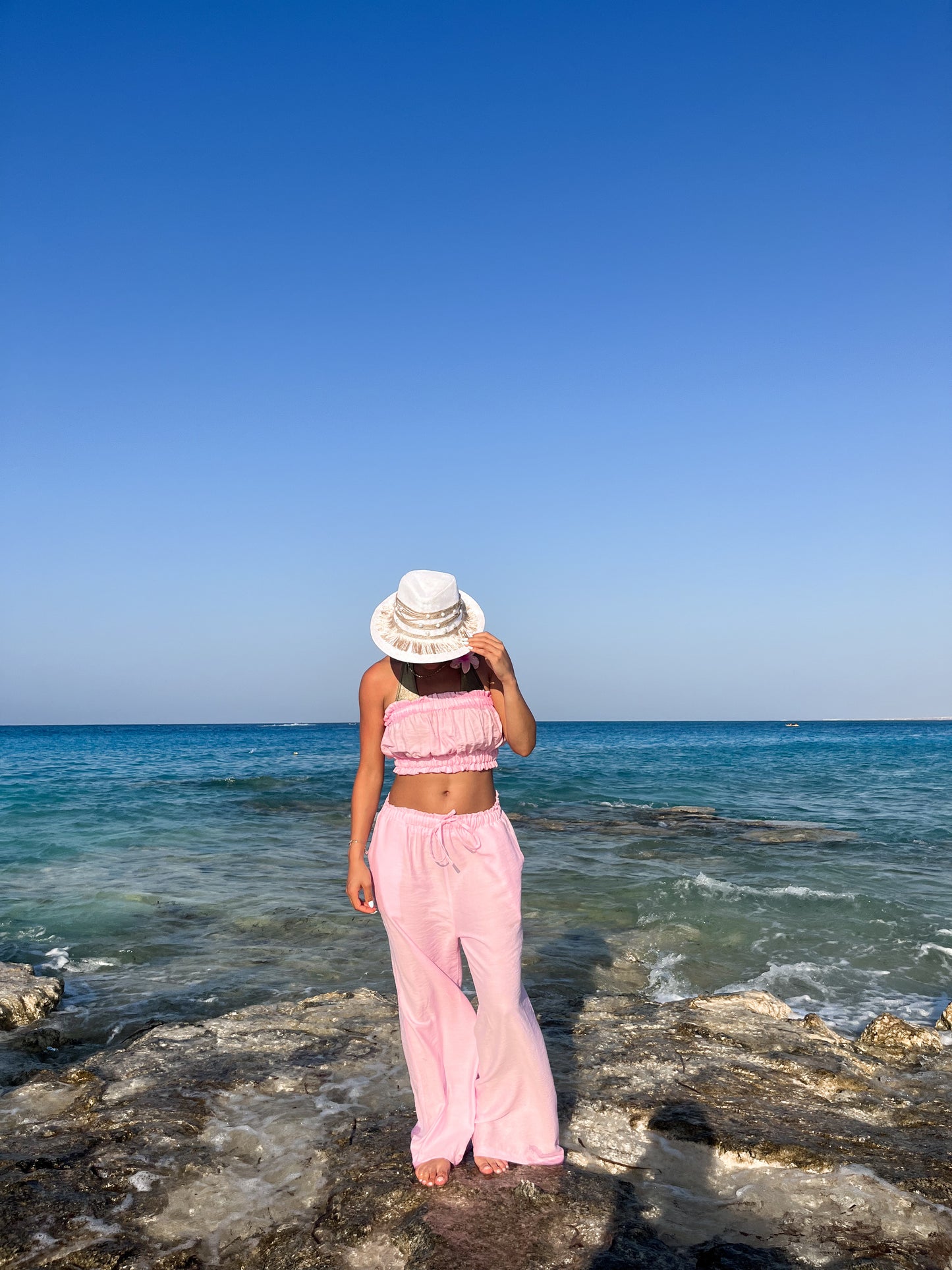 Ruffled set in baby pink