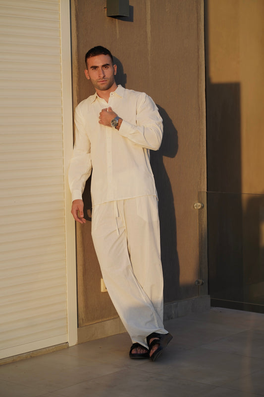 Pure linen off white pants