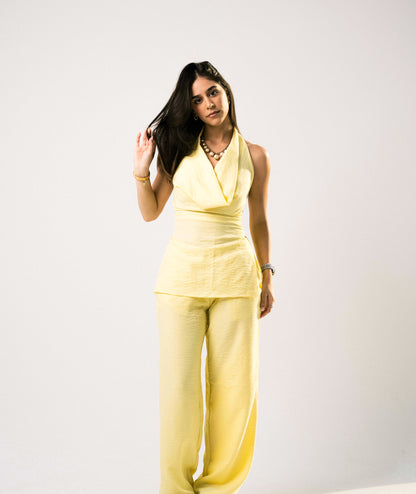 The Drapped set in butter yellow