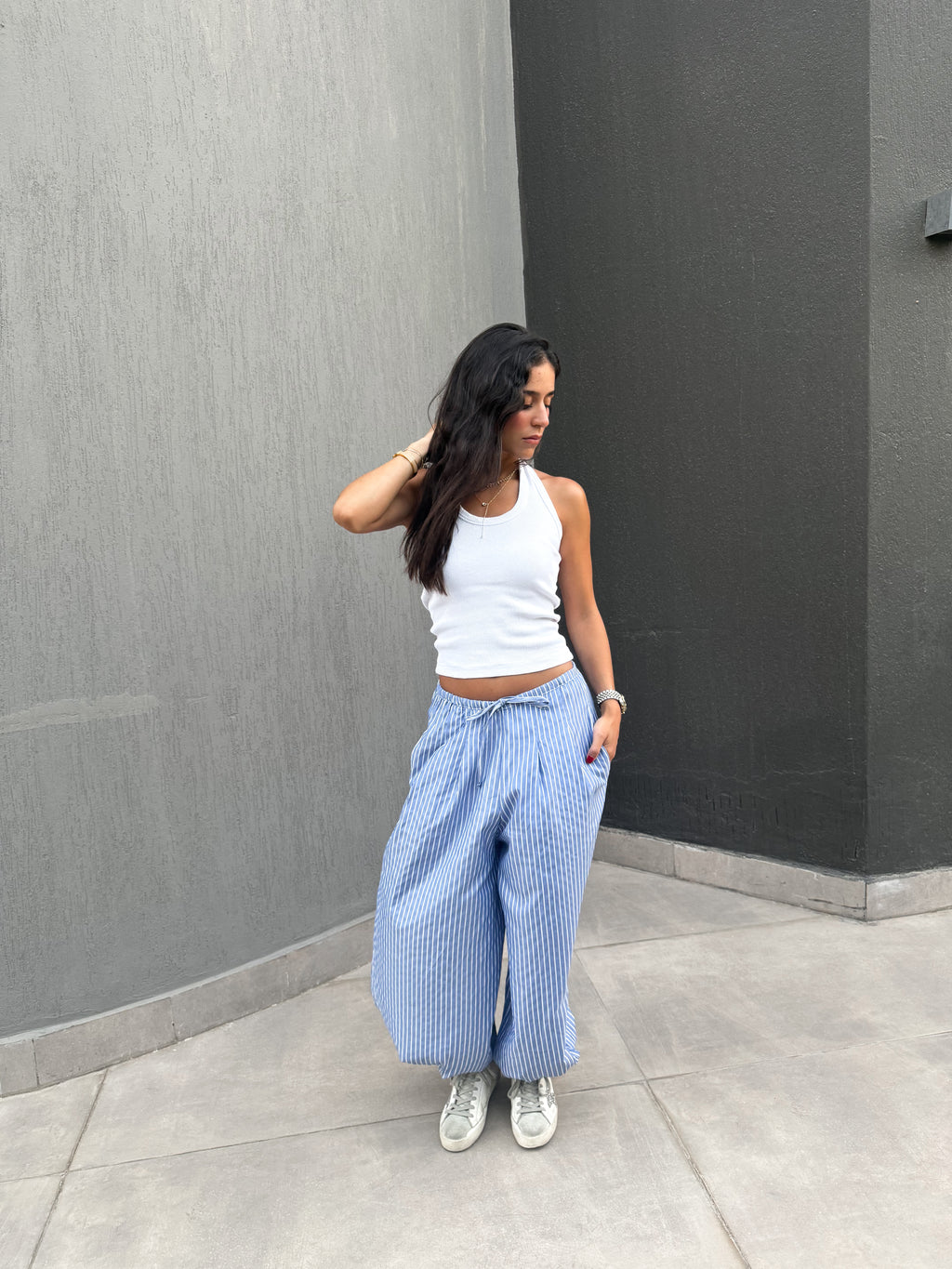 Blue Balloon Pants