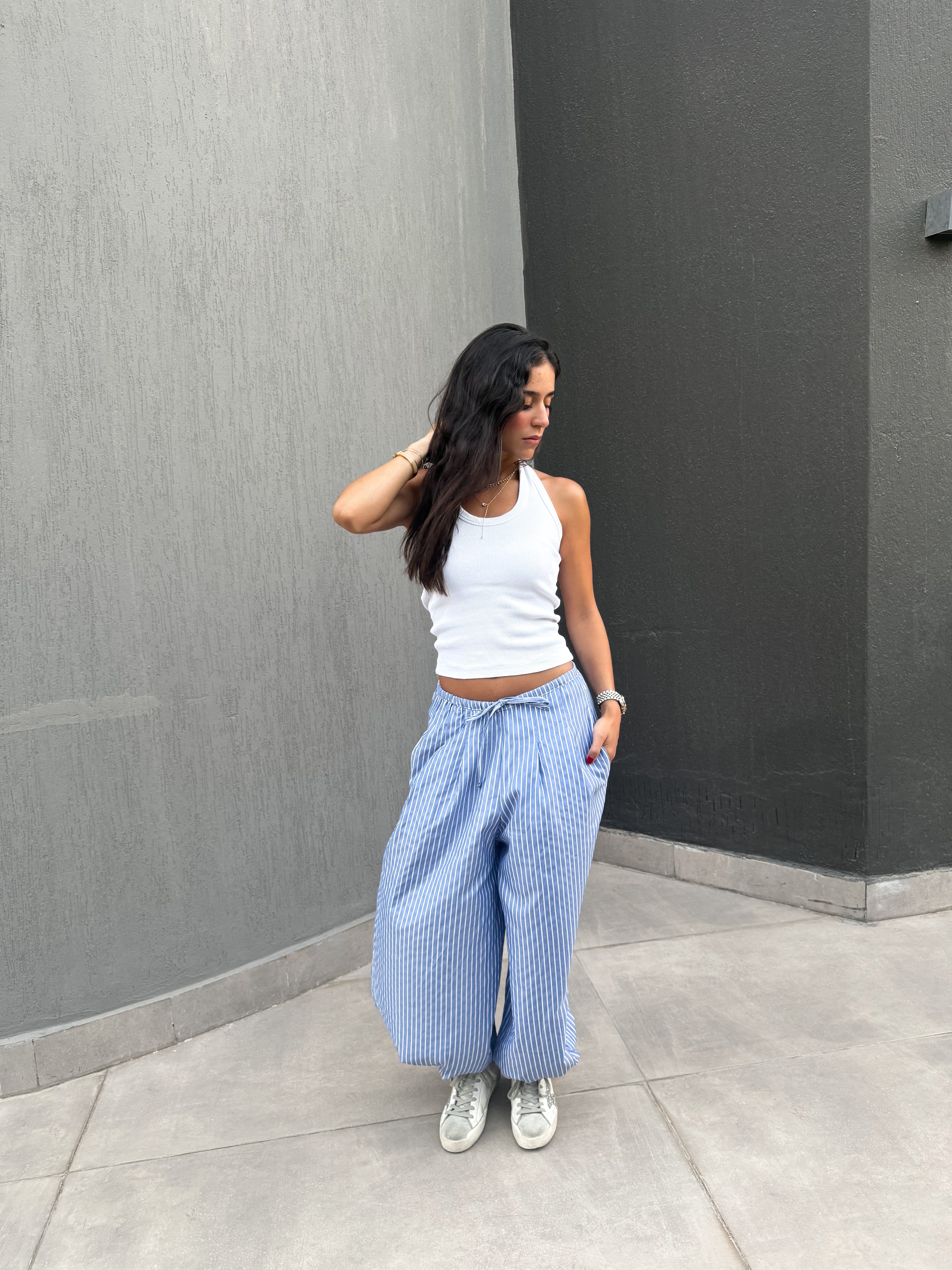 Blue Balloon Pants