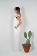 The Vest Set in Pearl White