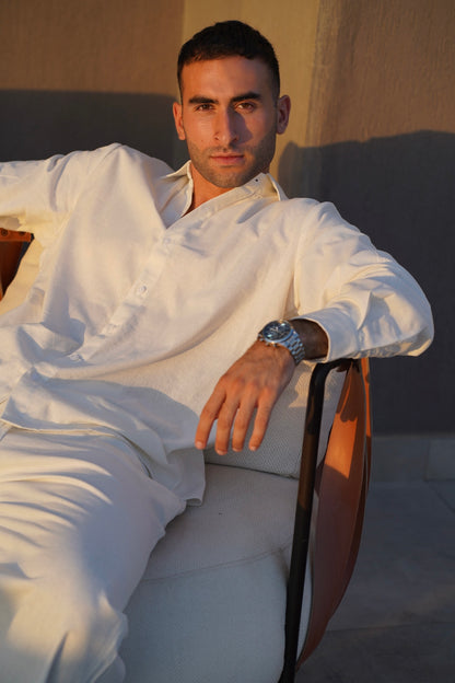 Pure linen off white shirt